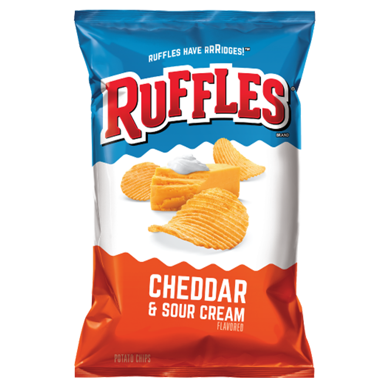 Ruffles Potato Chips Cheddar and Sour Cream 28.3g - Best before 4th July 2023