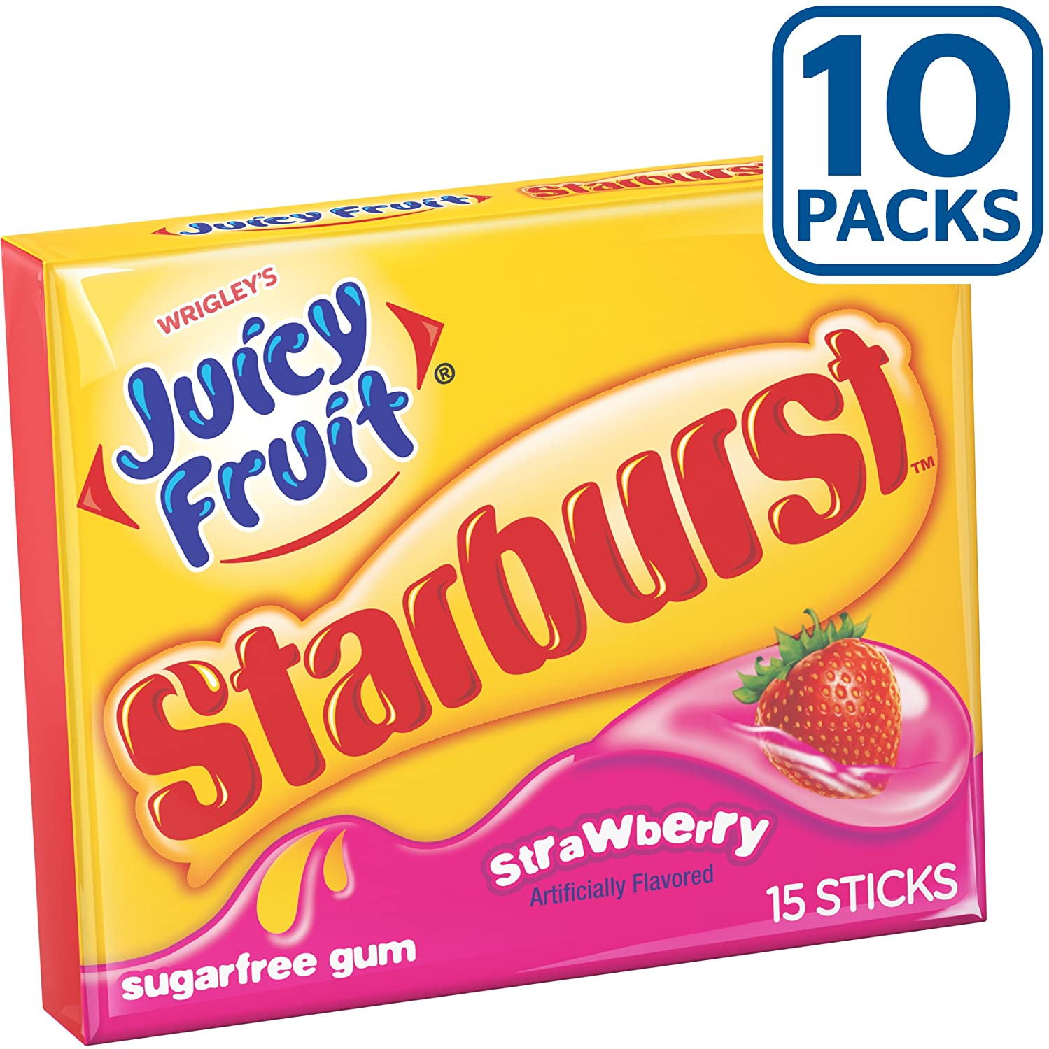 Juicy Fruit Starburst Strawberry Sugarfre Gum -