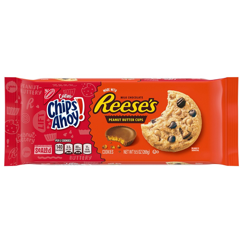 Chips Ahoy! CHEWY Reese's Peanut Butter Cup Cookies - 9.5oz (269g) - Best before 22nd August 2022