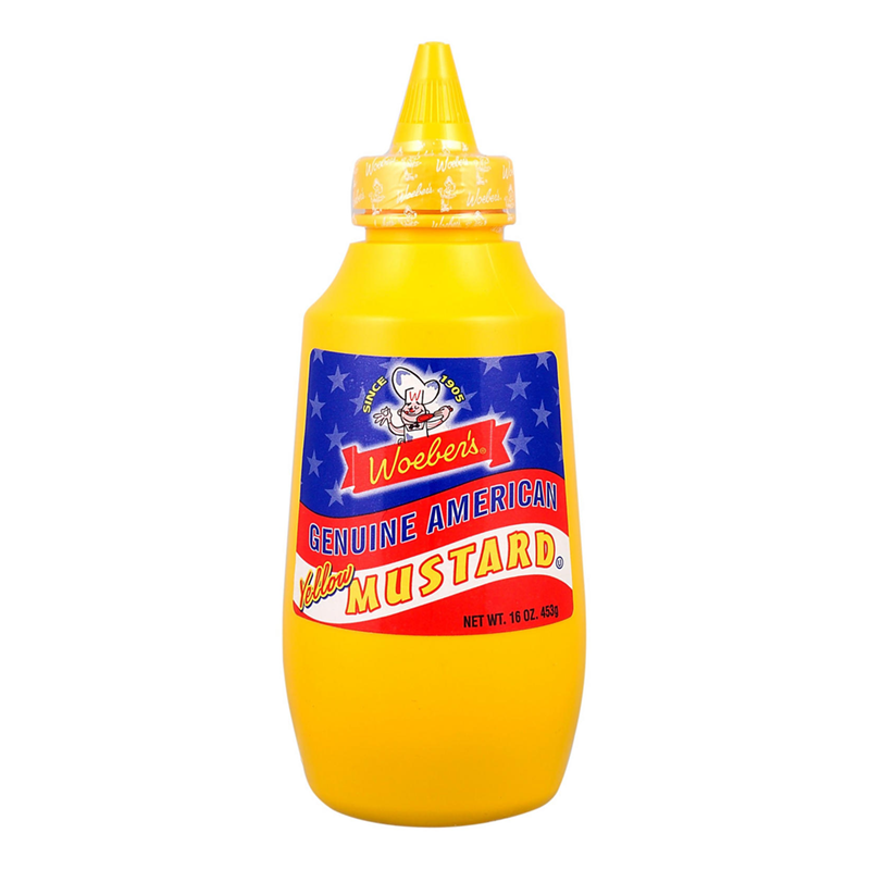 Woeber's Genuine American Yellow Mustard Squeeze Bottle 16oz (453g)