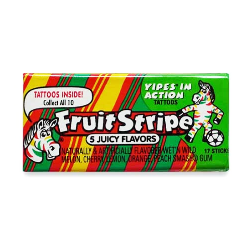 20 ZEBRA FRUIT STRIPE GUM Temporary Tattoos FREE SHIP on PopScreen