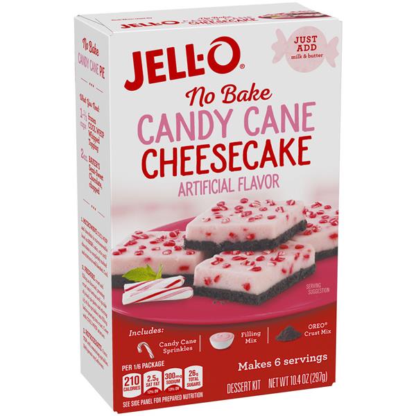 Jell-O - No Bake Candy Cane Cheesecake Dessert Mix - 19.6oz (555g)