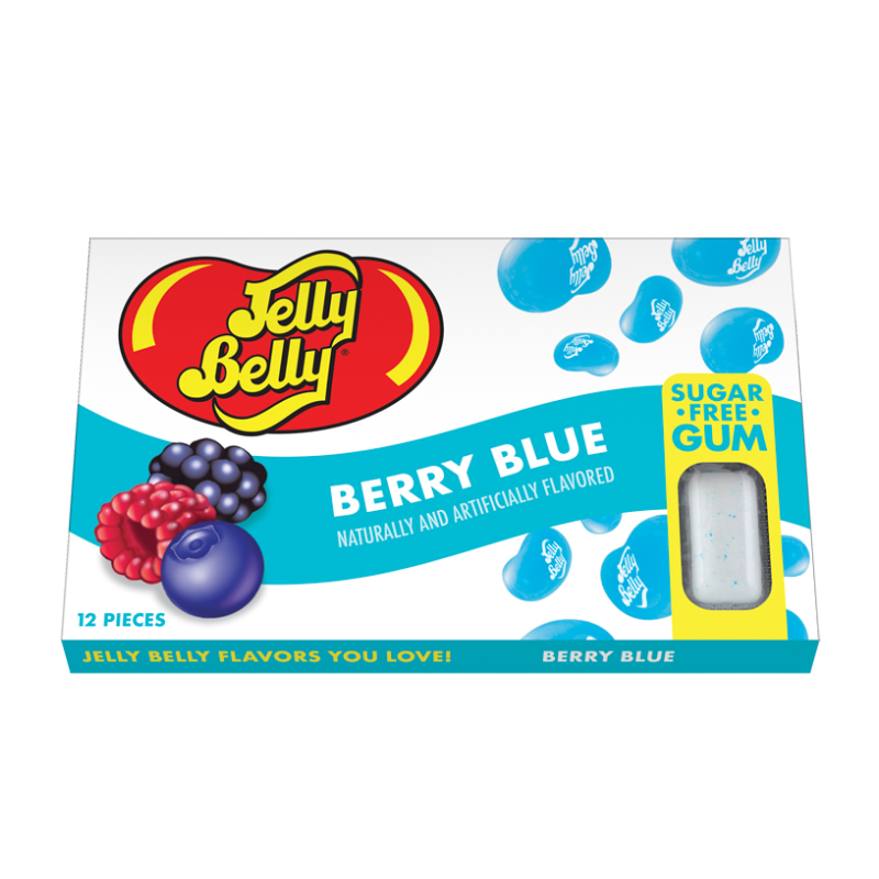 Jelly Belly Berry Blue Sugar Free Gum - 12-Piece