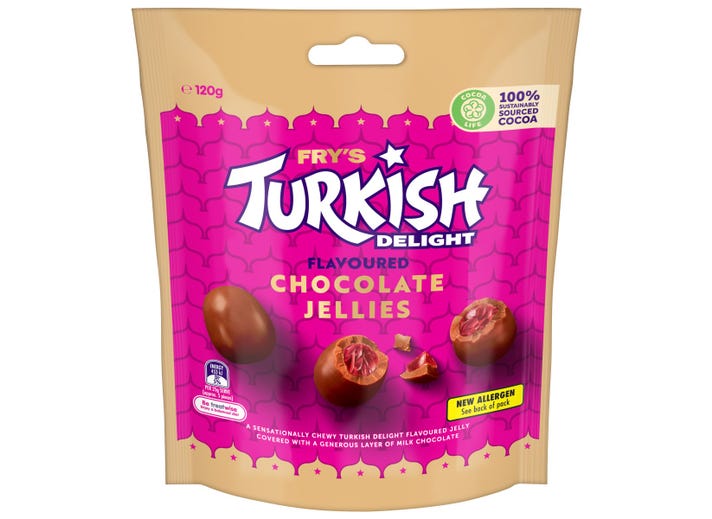 Fry's Turkish Delight Flavoured Chocolate Jellies (120g) (Australia)