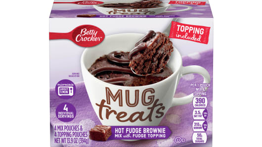 Betty Crocker Mug Treats Hot Fudge Brownie Cake Mix 4 Pouches - Best before 03rd May 2022