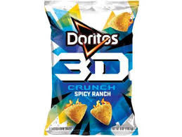 Doritos 3D Crunchy Spicy Ranch Flavored Corn Snacks 17.7g - Best Before 18th May
