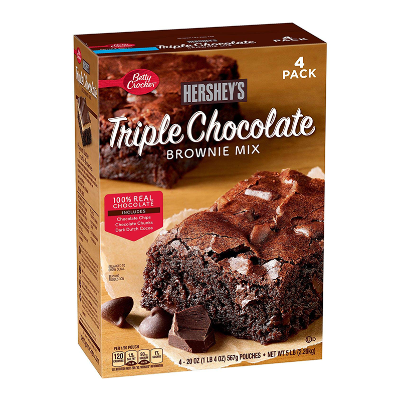 Hershey's Triple Chocolate Brownie Mix - 20oz (567g) - 4pk - SINGLE BOX