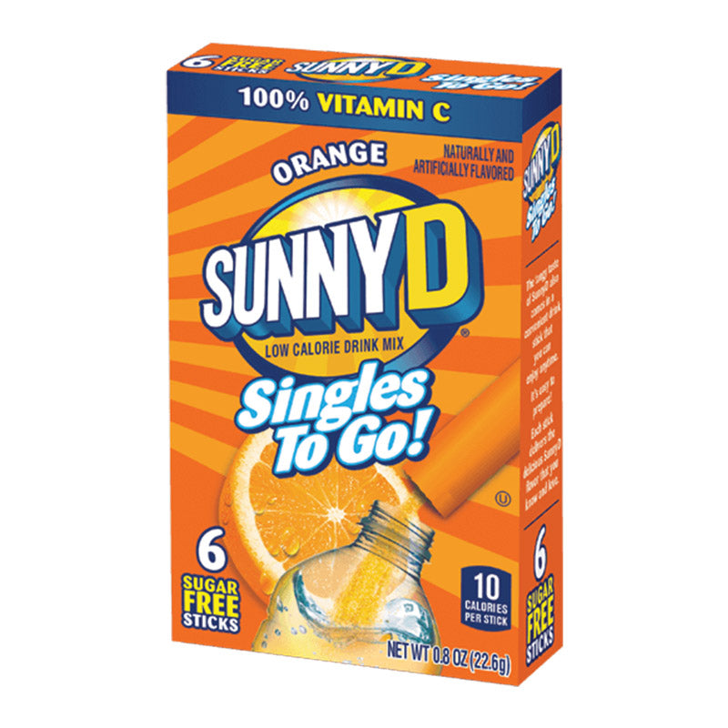 Sunny D Singles to go! Orange Drink Mix 6-Pack 0.8oz (22.6g) - Sugar Free