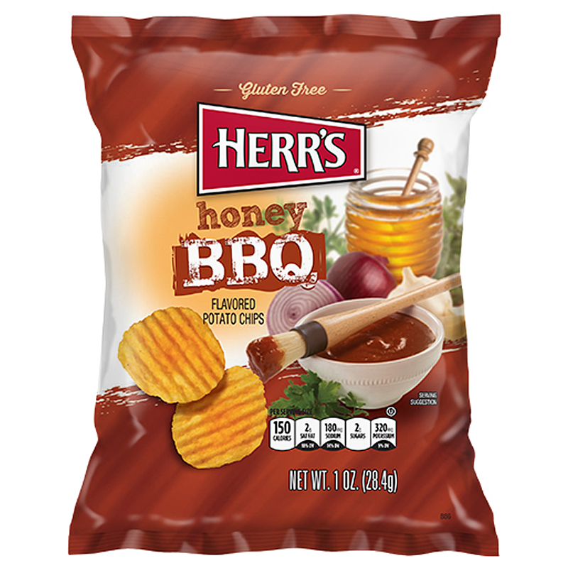Herr's Honey BBQ Flavoured Chips -  (99.2g)