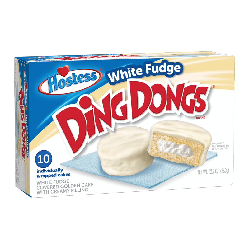 Hostess White Fudge Ding Dongs - 10 Pack Box - 12.7oz (360g)
