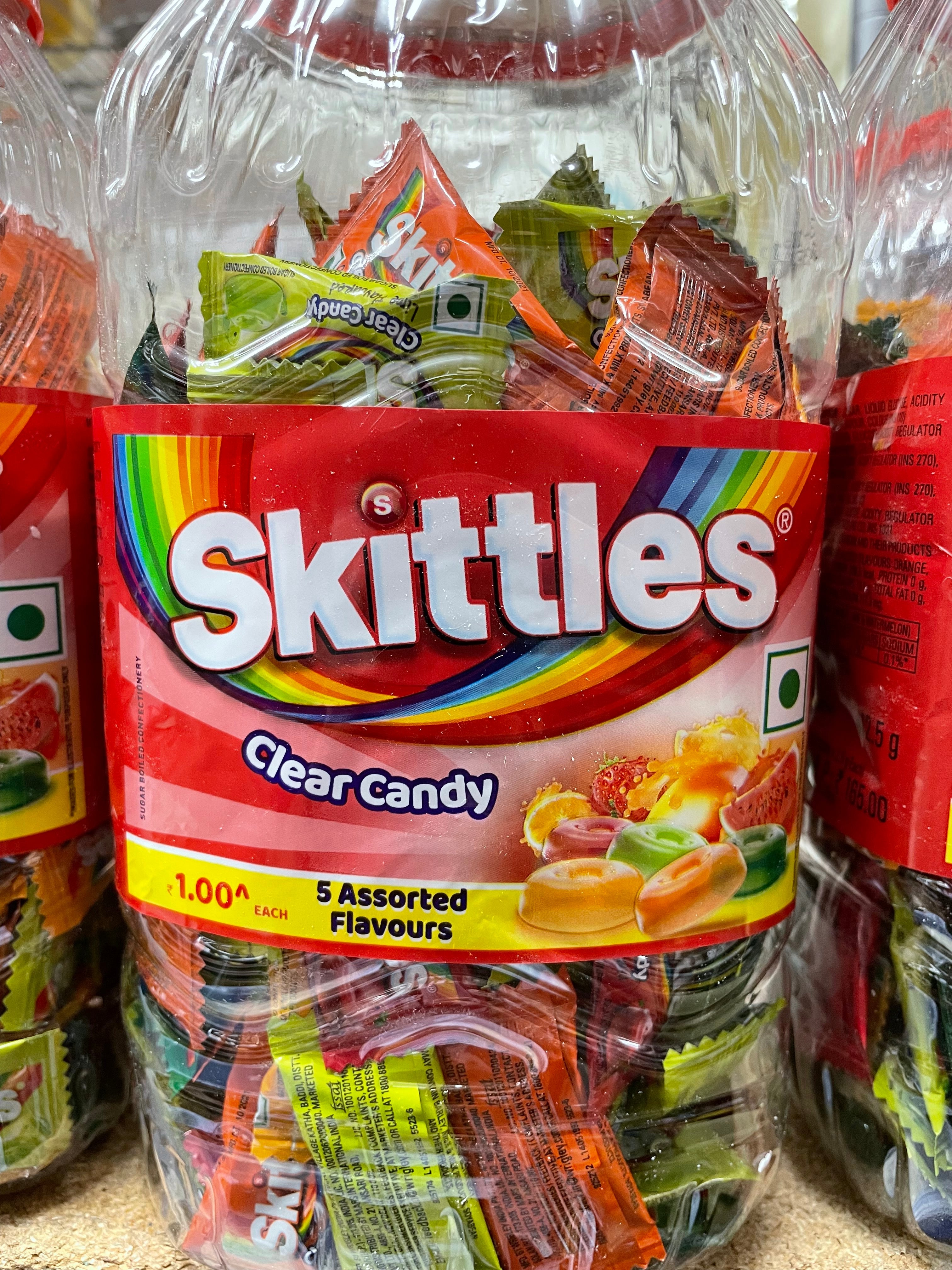 Skittles Clear Candy Whole Jar - India