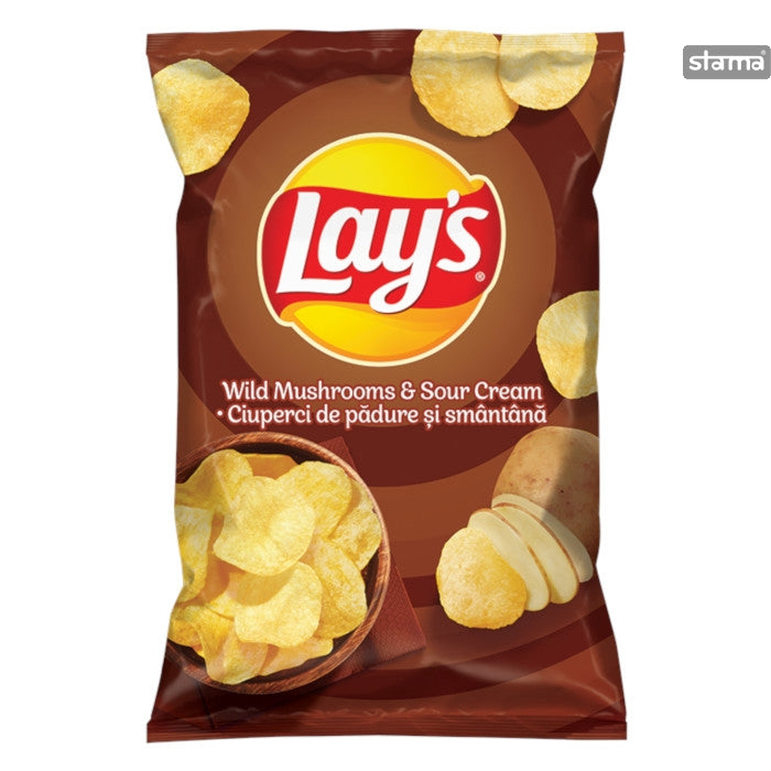 Lay's Mushroom and Sour Cream  Flavoured Potato Crisps - 140g (EU)