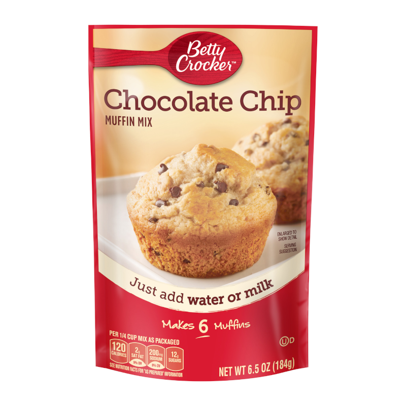 Betty Crocker Chocolate Chip Pouch Muffin Mix - 6.5oz (184g)