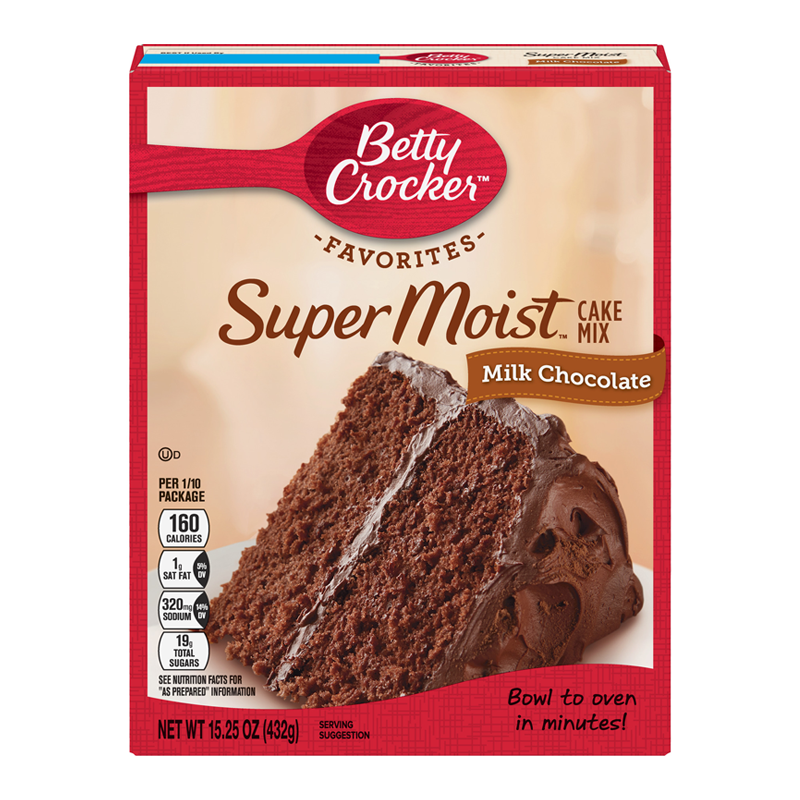 Betty Crocker Super Moist Milk Chocolate Cake Mix - 15.25oz (432g)