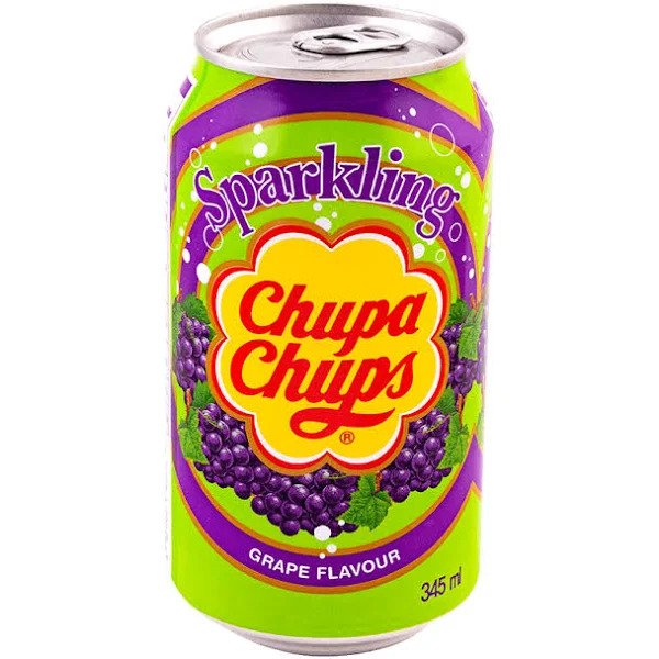 Chupa Chups Sparkling Grape Flavour Soft Drink Can 345ml