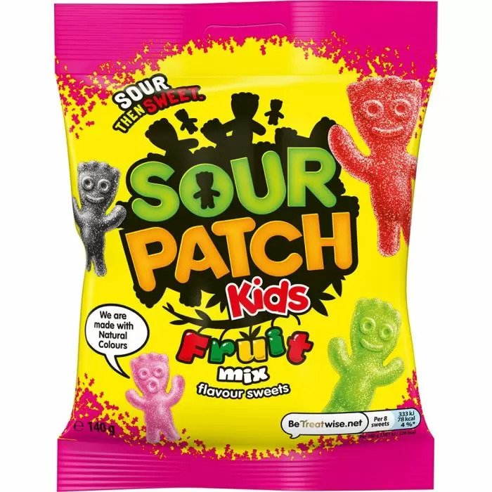 Sour Patch Kids Fruit Mix Flavour Sweets Bag 140g