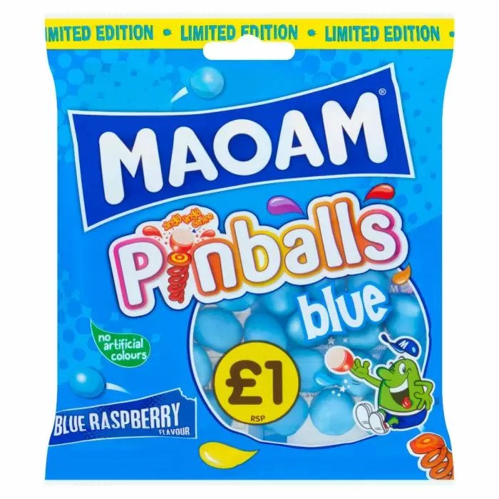 Maoam Pinballs Blue Raspberry Flavour 140g £1 PMP