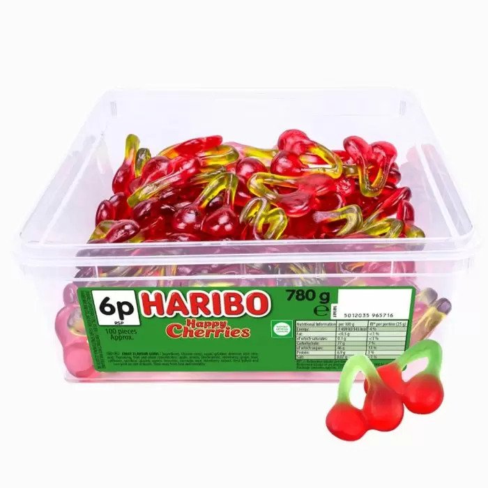 Haribo Happy Cherries Tub 920g (Non Fizz)