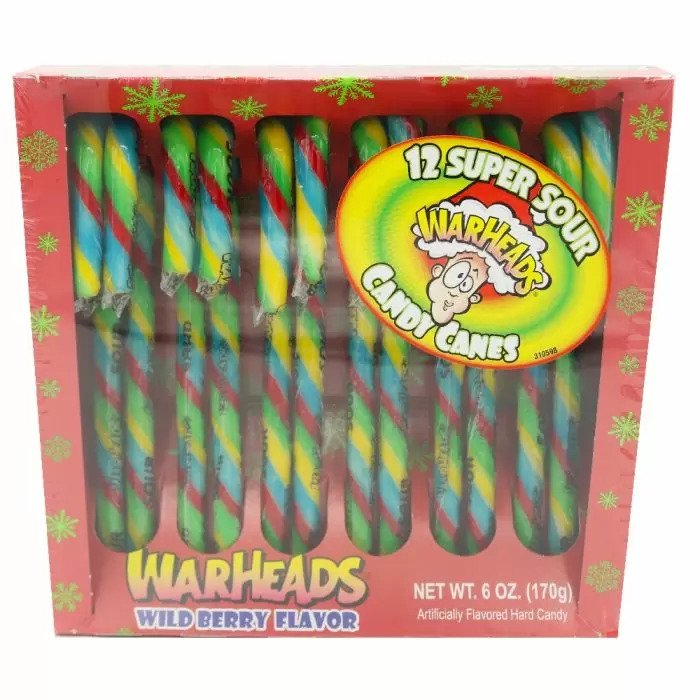 Warheads Super Sour Candy Canes 170g [Christmas]