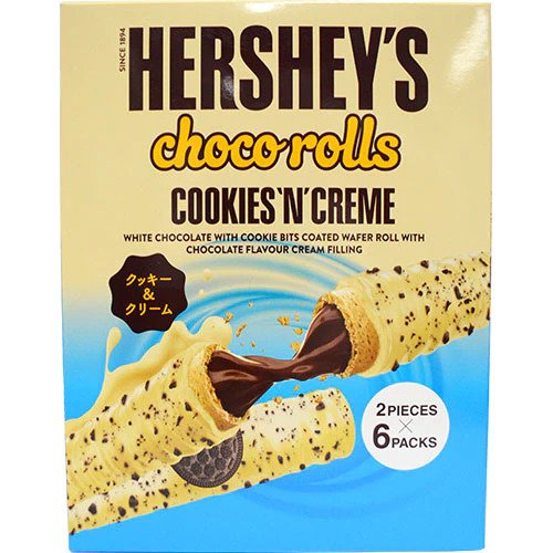 Hershey's Choco Rolls Cookies & Cream 108g Box