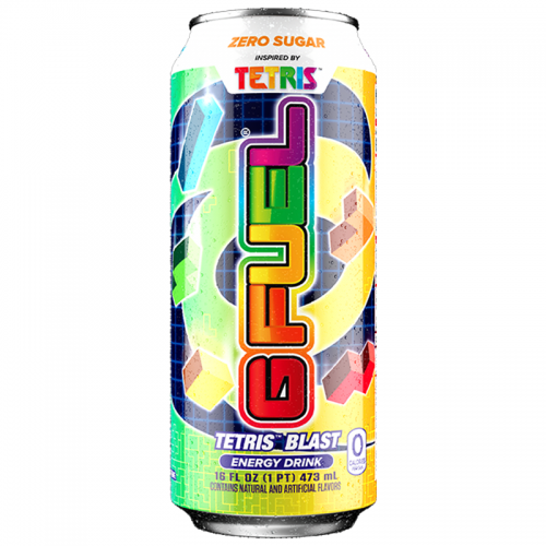 G FUEL - Zero Sugar Energy Drink - Tetris Blast (Rainbow Candy Flavour) 16fl.oz (473ml)