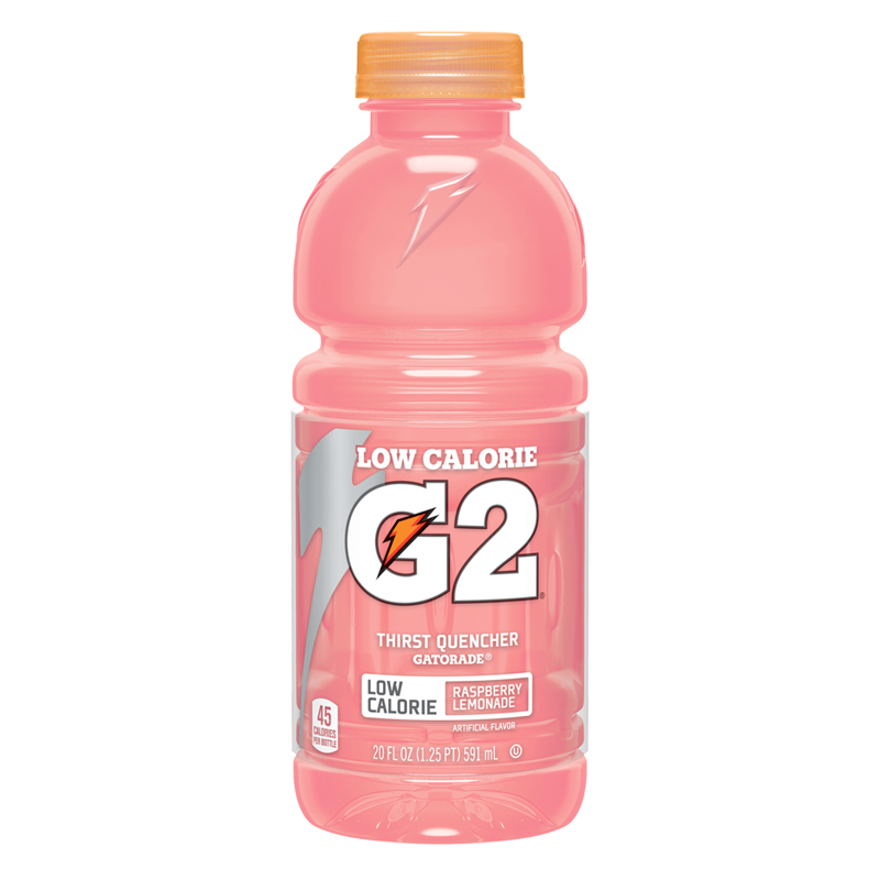 Gatorade G2 Raspberry Lemonade Sports Drink Low Calorie 20oz (591ml) Bottle - New
