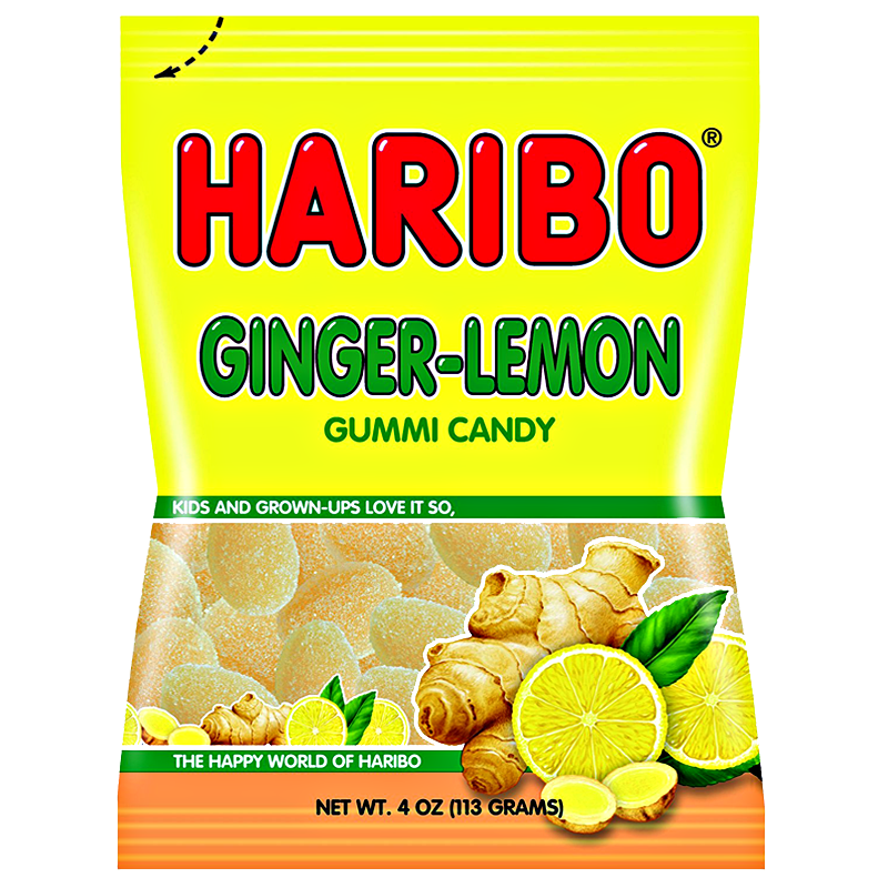 Haribo Ginger-Lemon Peg Bag 4oz (113g)