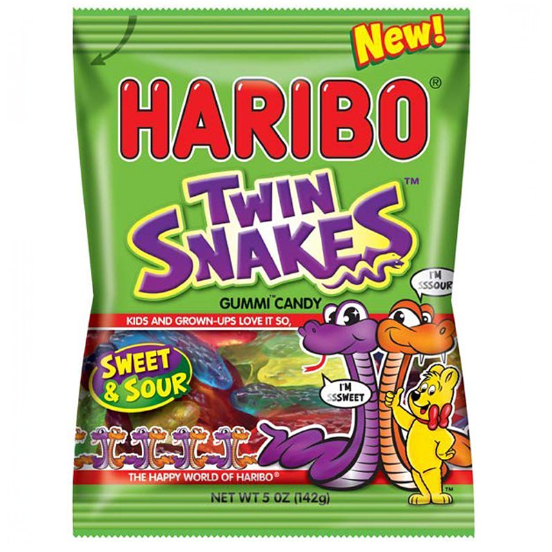 Haribo - Sweet & Sour Twin Snakes - 5oz (142g)