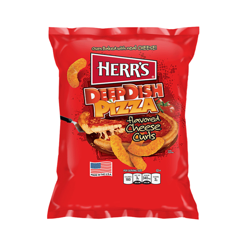 Herr's Deep Dish Pizza Cheese Curls - 3oz (85.1g) - Medium bag