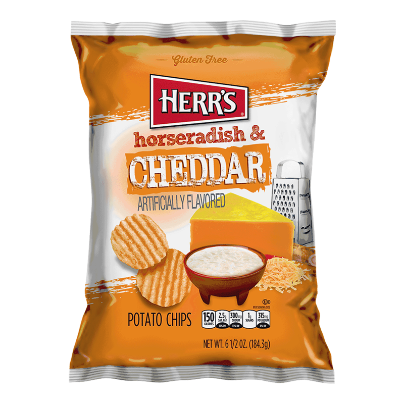 Herr's Horseradish & Cheddar Potato Chips - 6.5oz (184.3g)