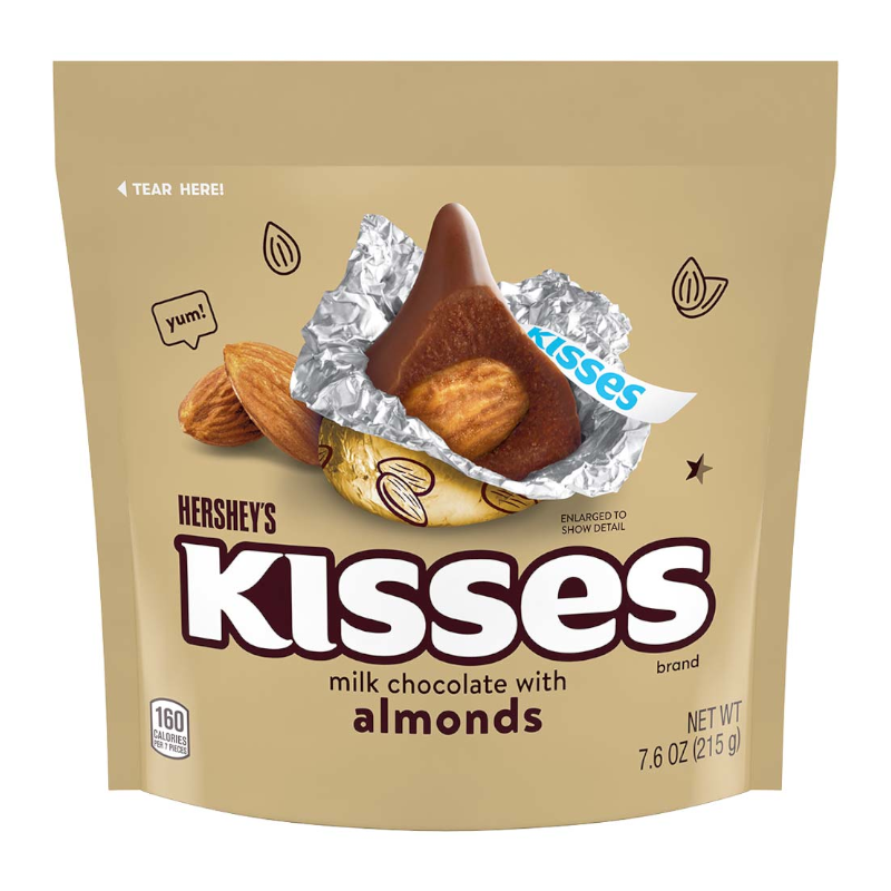 Hershey's Kisses Milk Chocolate with Almonds - 7.6oz (215g)