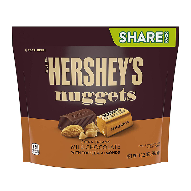 Hersheys Nuggets Milk Chocolate with Toffee & Almond - 10.2oz (289g) - Best before July 2022