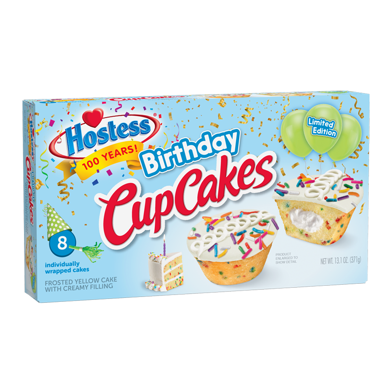 Hostess Limited Edition Birthday CupCakes 8-Pack- 13.1oz (371g)