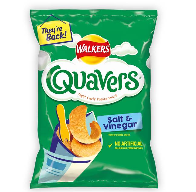 Walkers Quavers Salt & Vinegar Flavour Potato Snack (45g)