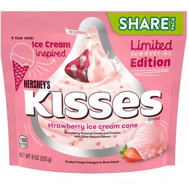 Hersheys Kisses Strawberry Ice Cream Cone Flavour Chocolate (255g Share Size)