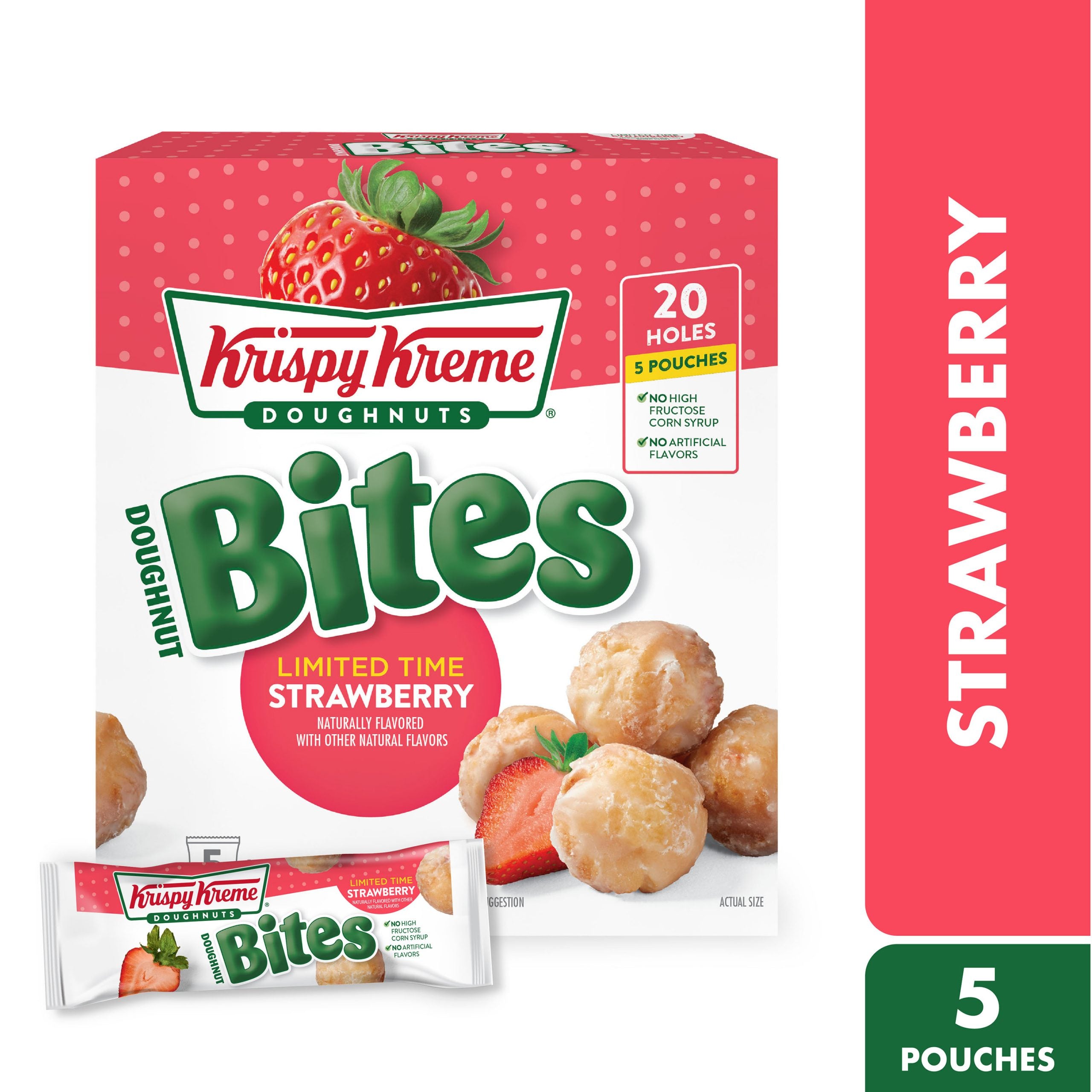 Krispy Kreme Doughnuts Strawberry Bites Box (5 Pouches) 227g