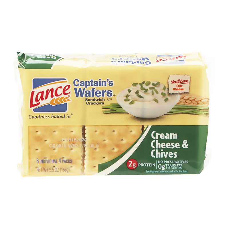 Lance Captain’s Wafers Crackers Cream Cheese & Chives - 5.5oz (156g)