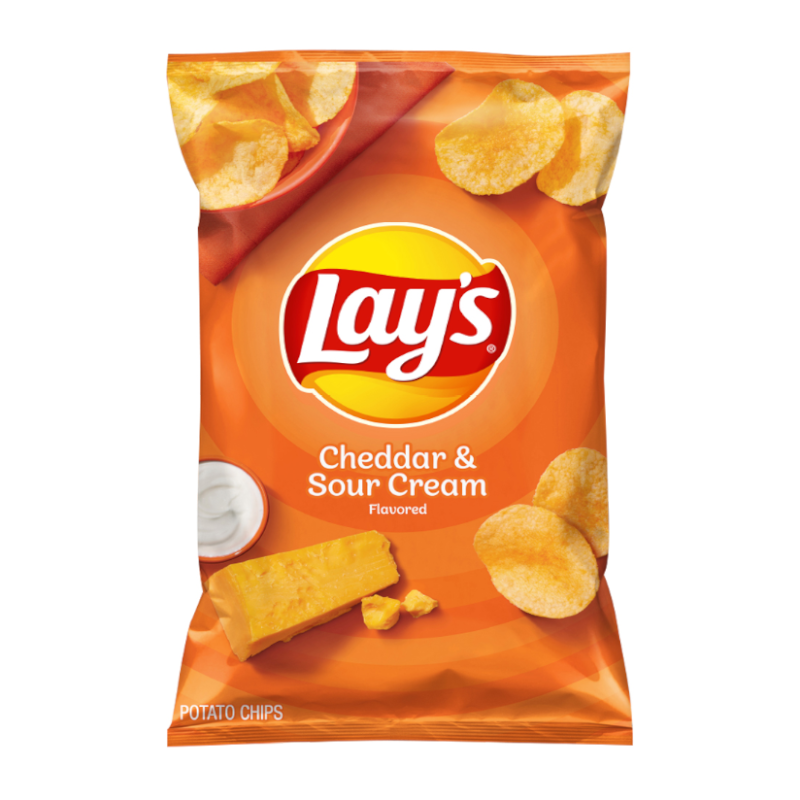 Lay's Cheddar & Sour Cream 6.5oz large bags (184g)
