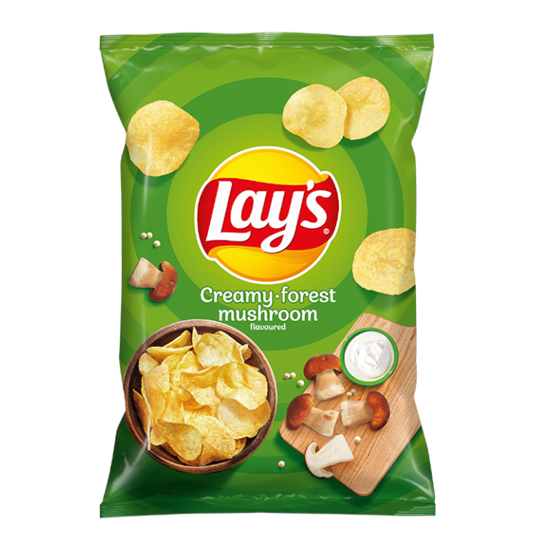 Lay's Creamy Forest Mushroom Flavoured Potato Crisps - 140g (EU)