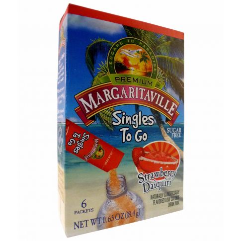 Margaritaville Singles To Go Strawberry Daiquiri Drink Mix 6 Sachet 18.4g