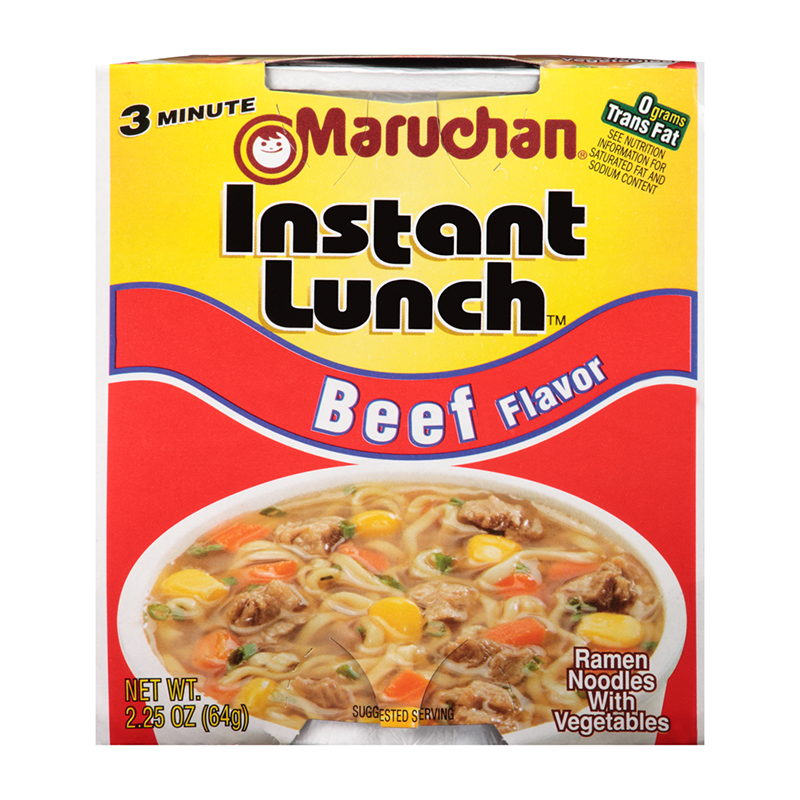 Maruchan - Beef Flavor Instant Lunch Pot Ramen Noodles - 2.25oz (64g)