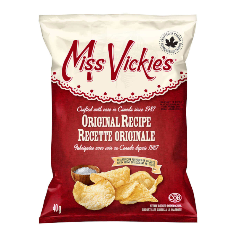 Miss Vickie's Original Kettle Cooked Potato Chips - 40g [Canadian] - Best before 22nd February 2022