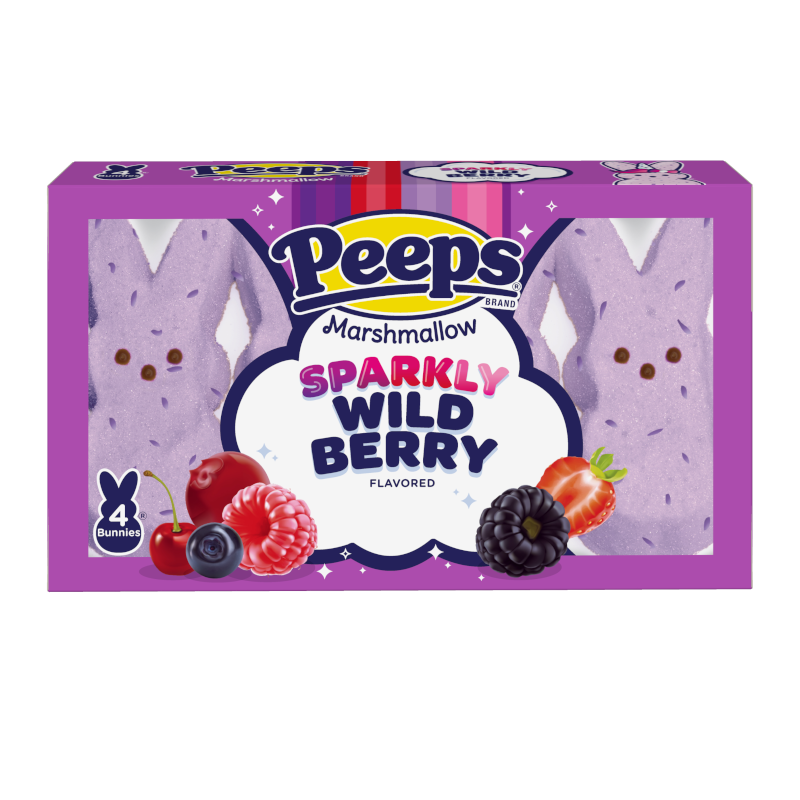 Peeps Easter Sparkly Wild Berry Marshmallow Bunnies 4PK - 1.5oz (42g)
