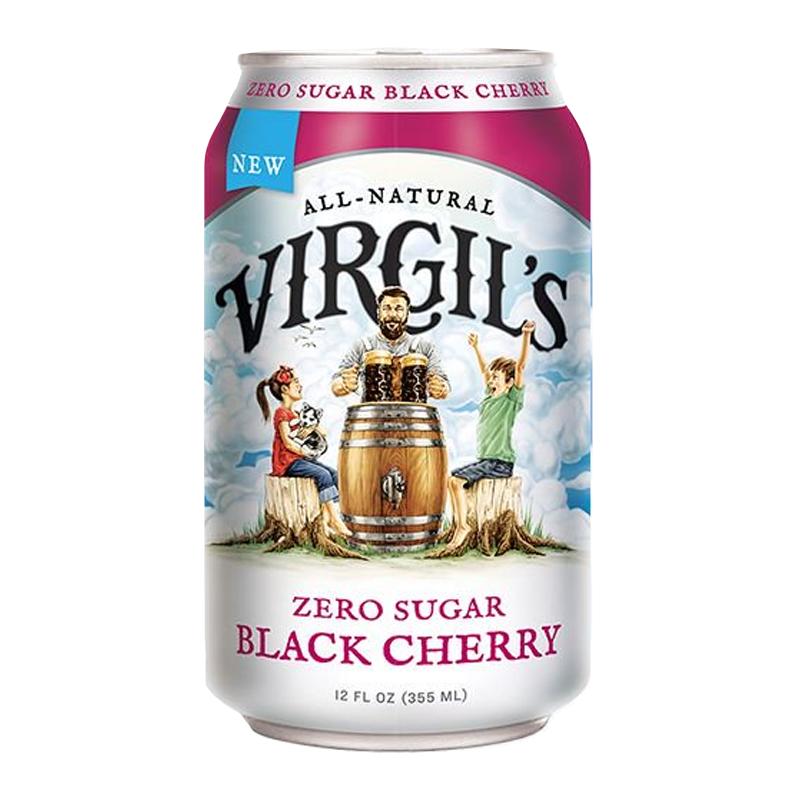 Virgil's Zero Sugar Black Cherry Soda Can - 12fl.oz (355ml) - case of 6 cans