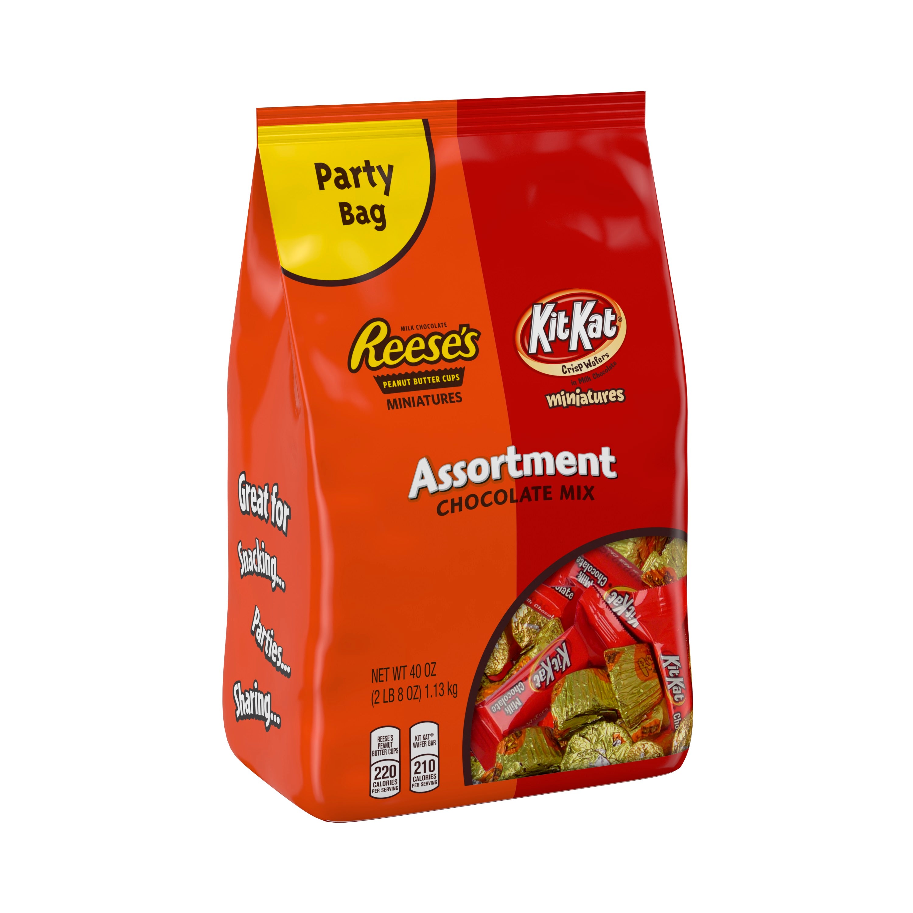 Hershey's Assortment, Reese's Peanut Butter Cups Miniatures, Kit Kat Crisp Wafers Minis - Party Bag