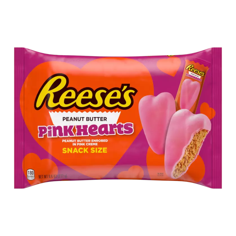 Reese's Peanut Butter Pink Hearts Snack Size - 9.6oz (272g)