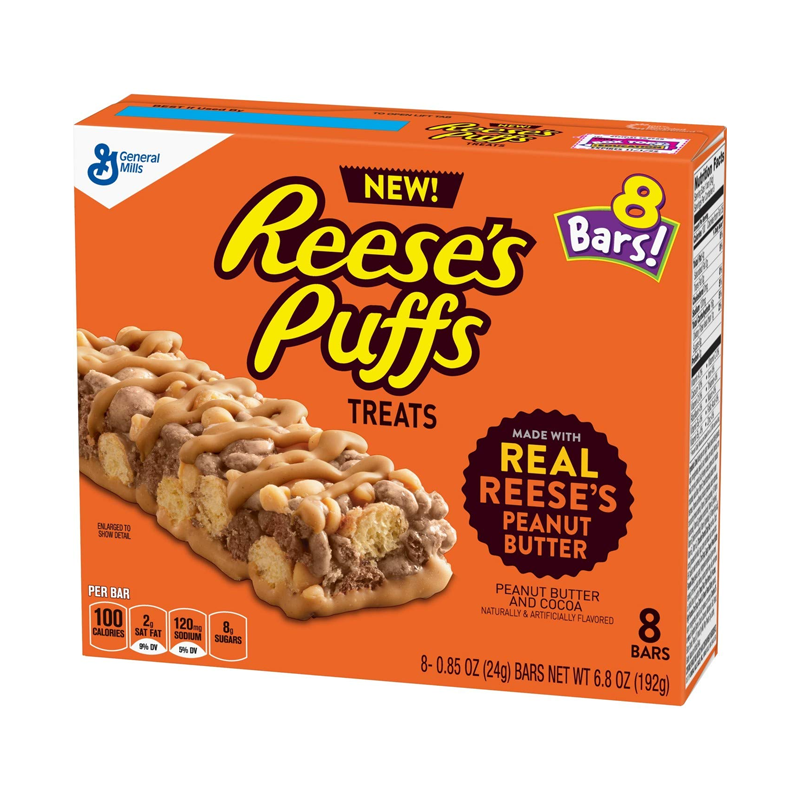 Reese's Puffs Cereal Treat Bar 8-Pack - 6.8oz (192g)