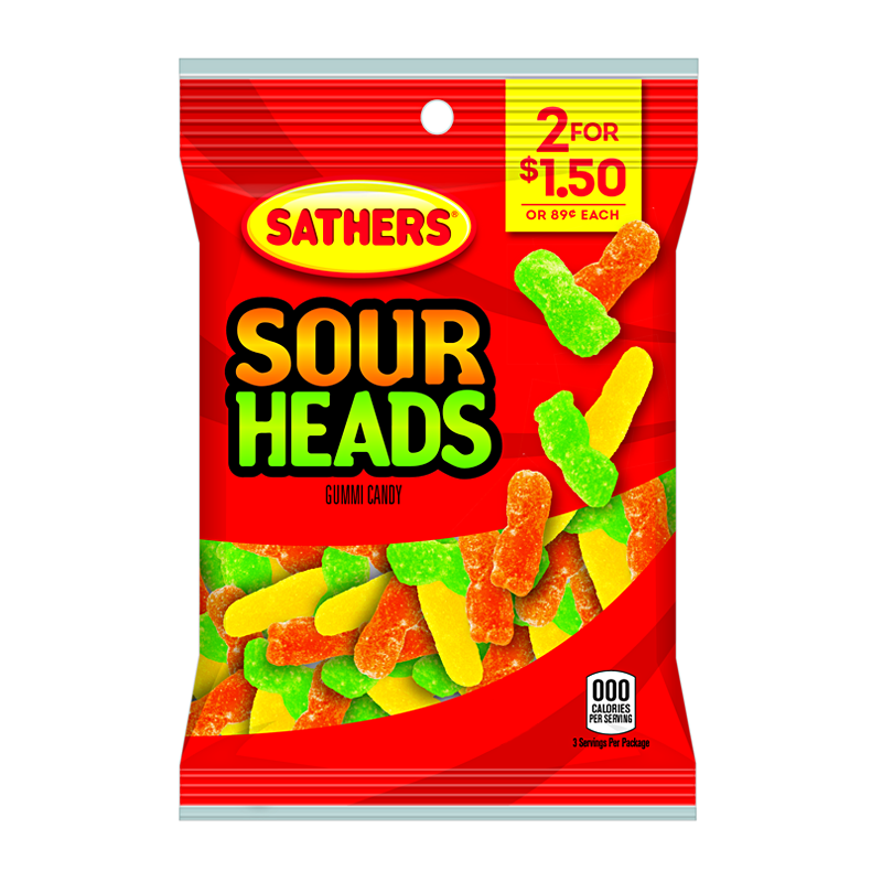 Sathers Sour Heads 3oz (85g)