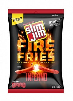Slim Jim Fire Fries Inferno Crisps  78g - best before 5th July 2022
