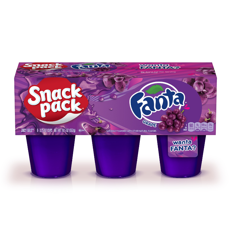Snack Pack Fanta Grape Juicy Gels Jelly - 6 Cups - 19.5oz (552g)